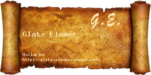 Glatz Elemér névjegykártya